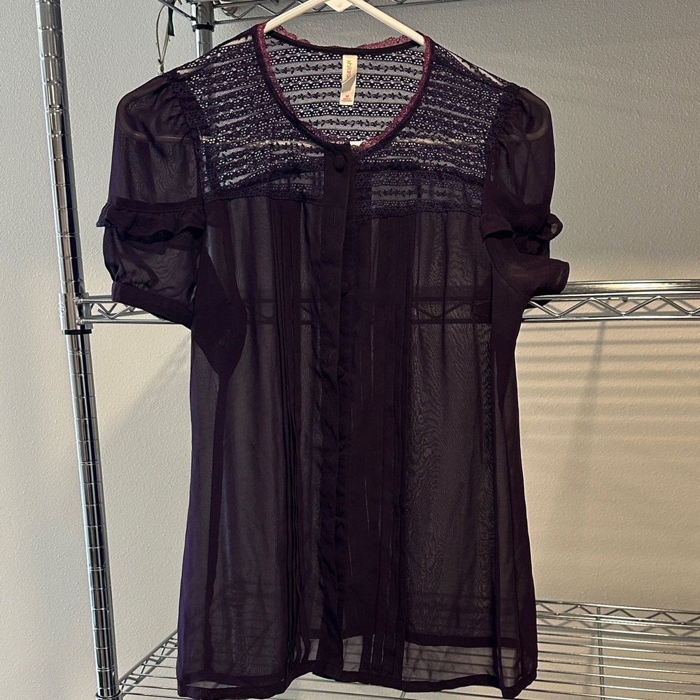 Sheer Purple Victorian style blouse